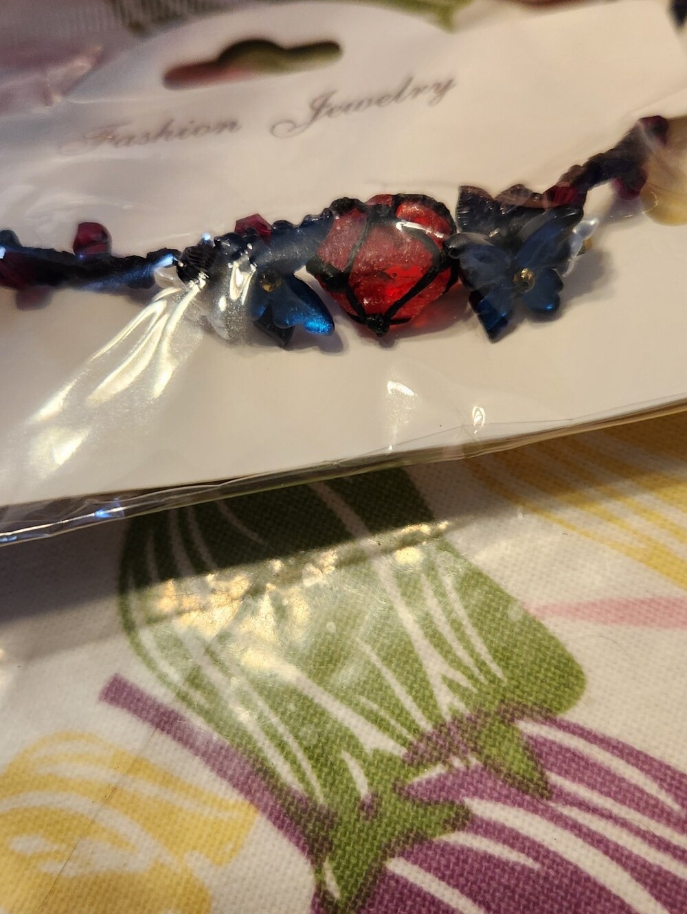 Red and Blue Butterfly Bead Bracelet - Fashion Jewelry
